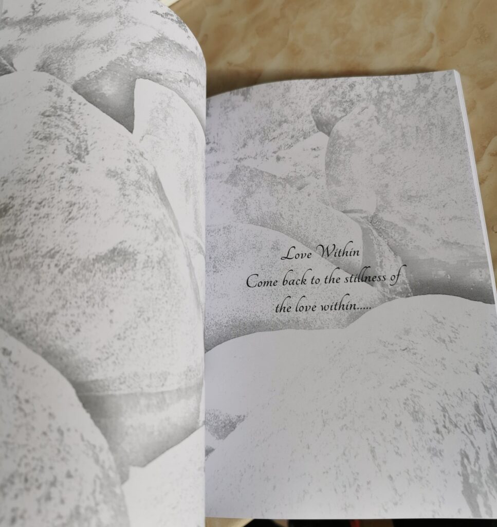 A page from the interior of Connecting to Source, designed and created by JM Agency team member Parvathi Parvathi Venkitaraman
