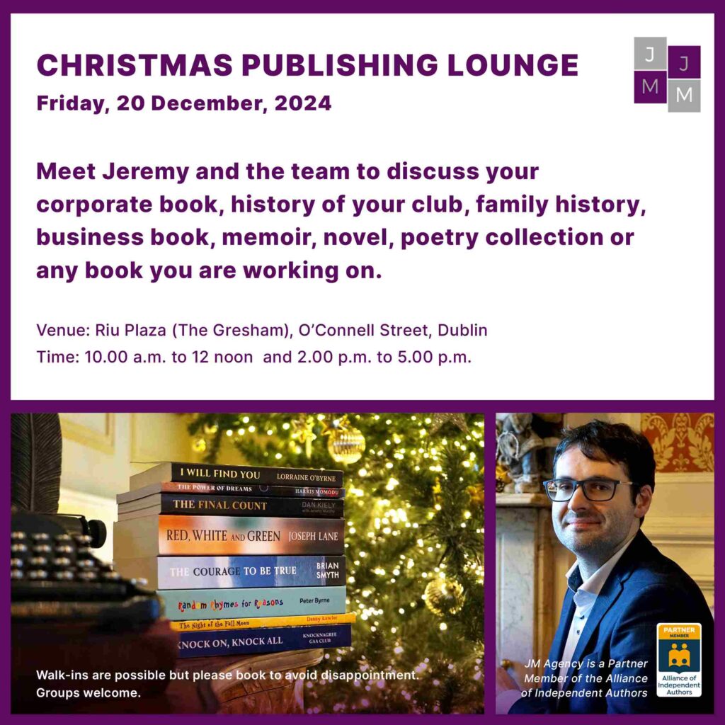 JM Agency's series of Publishing Lounges, where authors have the opportunity to meet Jeremy and the team face to face to discuss their book (or book idea!).